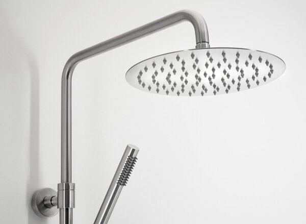 Sapho Minimal, coloană de duș cu manetă și baterie, cap rotund, oțel, MI139