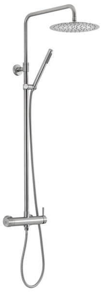Sapho Minimal, coloană de duș cu manetă și baterie, cap rotund, oțel, MI139