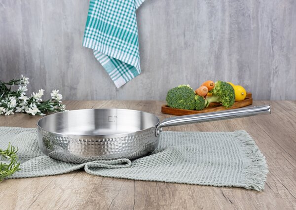 Tigaie inalta Zilan ZLN1337 din otel inoxidabil, 1.5L, Diametru 24 cm, Maner nituit, Maner din inox