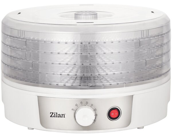 Deshidrator alimente Zilan ZLN2037, Putere 250W, Temperatura maxima 70 C, ALB