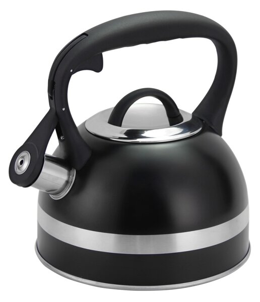 Ceainic din inox cu fluier Zilan ZLN1283, Culoare negru, Compatibil gaz, electric inductie, Capacitate 3L
