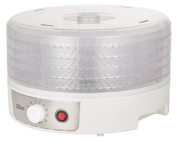 Deshidrator alimente Zilan ZLN2037, Putere 250W, Temperatura maxima 70 C, ALB