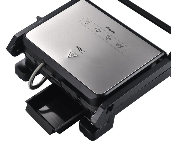 Sandwich maker si Grill Zilan ZLN3942, Digital, Protectie supraincalzire, Placi din aluminiu detasabile, Putere 2000W