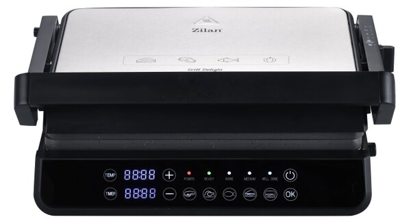 Sandwich maker si Grill Zilan ZLN3942, Digital, Protectie supraincalzire, Placi din aluminiu detasabile, Putere 2000W