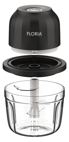 Tocator legume-fructe Floria ZLN2655 Mini Chopper reincarcabil, Capacitate 350 ml, Baterie 1200mAh, Putere 5V 30W