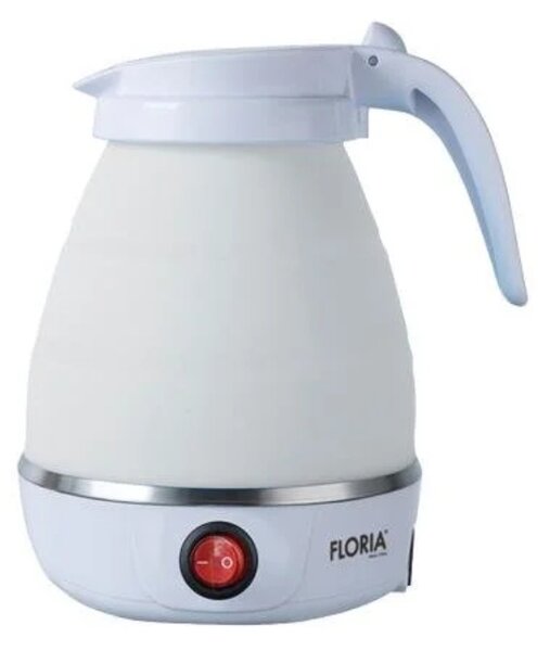 Fierbator pliabil Floria ZLN4116 pentru voiaj, Putere 600W, Capacitate 600ml, Protectie la supraincalzire, Baza din inox si carcasa din silicon durabil