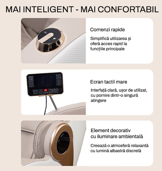 Fotoliu A100 Alb cu Funcție de Masaj