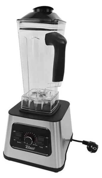Blender inox Zilan ZLN2785, Vas din sticla 2L, 15 trepte viteza + pulse, Putere 1100W