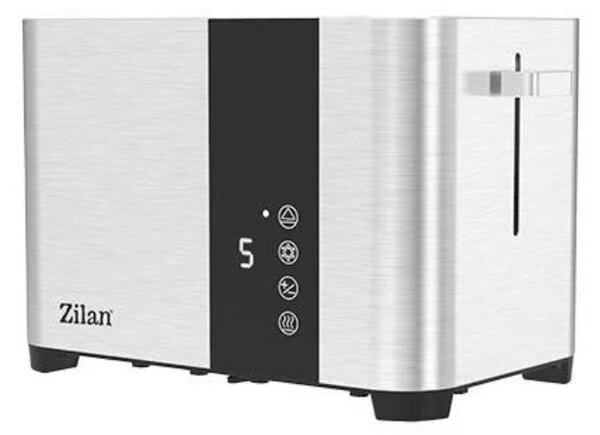 Toaster digital Zilan ZLN6334 2 felii, Inox, 3 functii, Display LED cu touch screen, Tavita pentru firimituri, 850W
