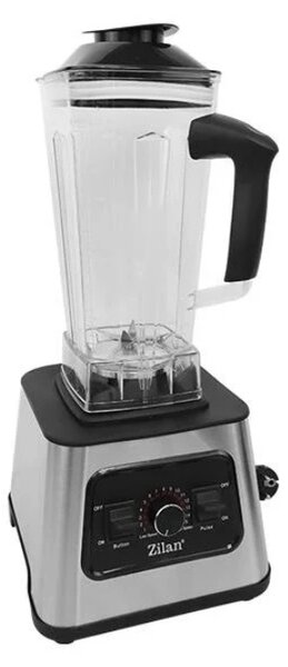 Blender inox Zilan ZLN2785, Vas din sticla 2L, 15 trepte viteza + pulse, Putere 1100W
