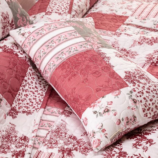 Cuvertură de pat VINTAGE ROSE bordo pat simplu