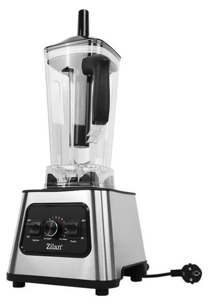 Blender inox Zilan ZLN2785, Vas din sticla 2L, 15 trepte viteza + pulse, Putere 1100W
