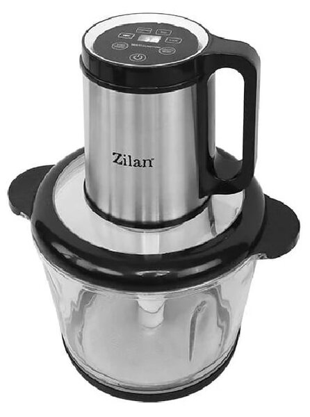 Tocator legume-fructe Zilan ZLN2747 digital din inox, Vas din sticla capacitate 3L, 4 functii presetate, Lame din titan, Putere 500W