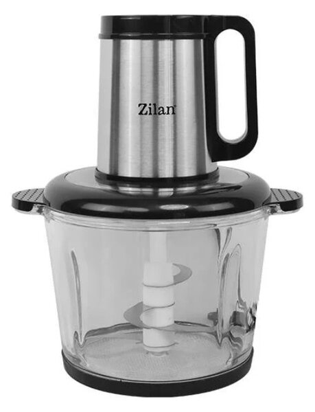 Tocator legume-fructe Zilan ZLN2747 digital din inox, Vas din sticla capacitate 3L, 4 functii presetate, Lame din titan, Putere 500W