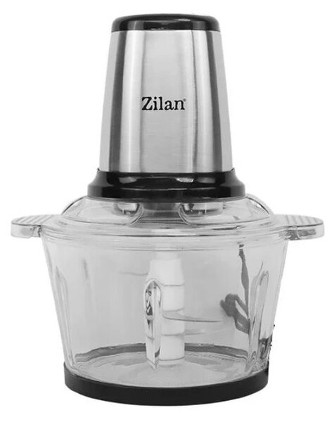 Tocator legume-fructe Zilan ZLN3898 din inox, Vas din sticla capacitate 2L, 2 trepte de viteza + pulse, Putere 400W