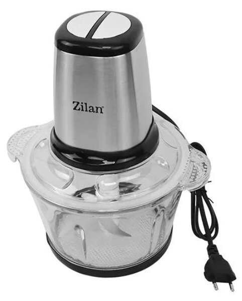 Tocator legume-fructe Zilan ZLN3898 din inox, Vas din sticla capacitate 2L, 2 trepte de viteza + pulse, Putere 400W