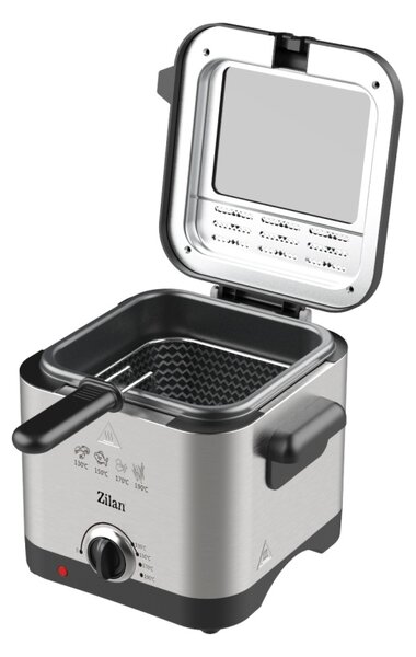 Friteuza electrica ZILAN ZLN4185 - 2.5L, 1600W, termostat reglabil 130-190°C, inox