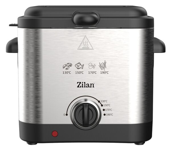 Friteuza electrica ZILAN ZLN4185 - 2.5L, 1600W, termostat reglabil 130-190°C, inox