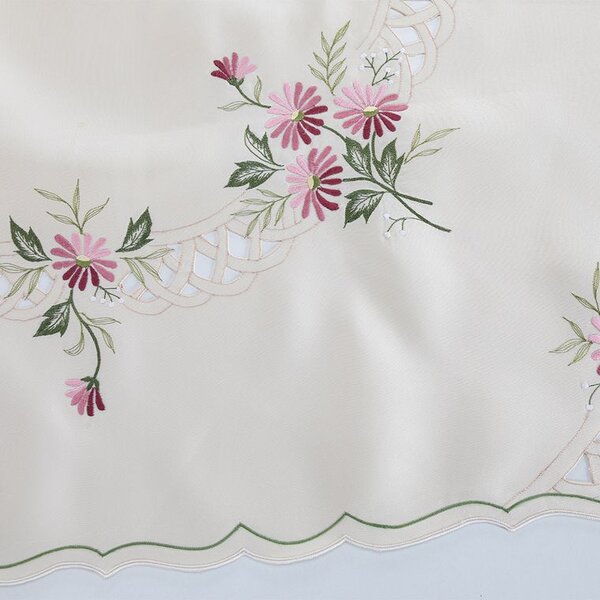 Față de masă centrală cu broderie MARGARETA ROZ 85 x 85 cm