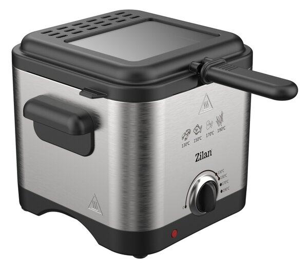 Friteuza electrica ZILAN ZLN4185 - 2.5L, 1600W, termostat reglabil 130-190°C, inox