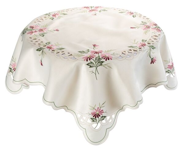 Față de masă centrală cu broderie MARGARETA ROZ 85 x 85 cm