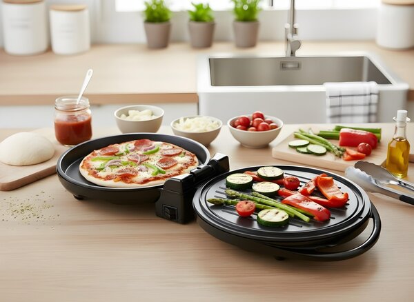 Tigaie electrica Pizza si Grill ZILAN ZLN7890 - 1500W, multifunctionala