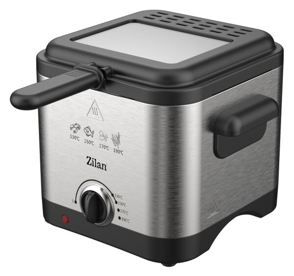 Friteuza electrica ZILAN ZLN4185 - 2.5L, 1600W, termostat reglabil 130-190°C, inox