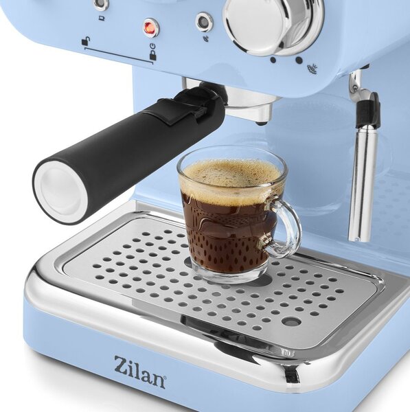 Espressor manual ZILAN ZLN2861 Retro Albastru - 15 Bar, 1.25L, 1100W