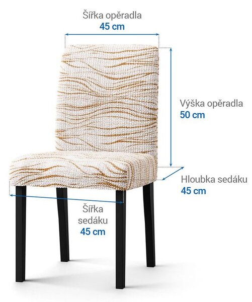 Huse bielastice UNIVERSO NOU bej cu dungi scaun cu spatar 2 buc (45 x 45 x 50 cm)