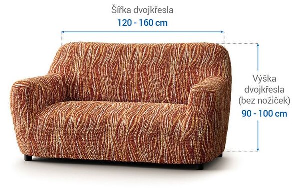 Huse bielastice UNIVERSO NOU dungi cărămizii fotoliu dublu (l. 120 - 160 cm)