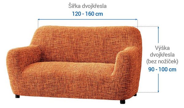 Huse cu două elastice GRAFITI NOU cărămizie fotoliu dublu (l. 120 - 160 cm)