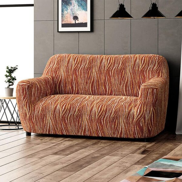 Huse bielastice UNIVERSO NOU dungi cărămizii fotoliu dublu (l. 120 - 160 cm)