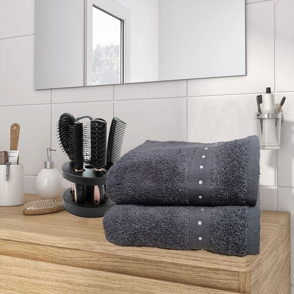Set 2 prosoape baie , pentru maini, dimensiunea 30x50cm , Bathroom Home Colection - Dark Grey