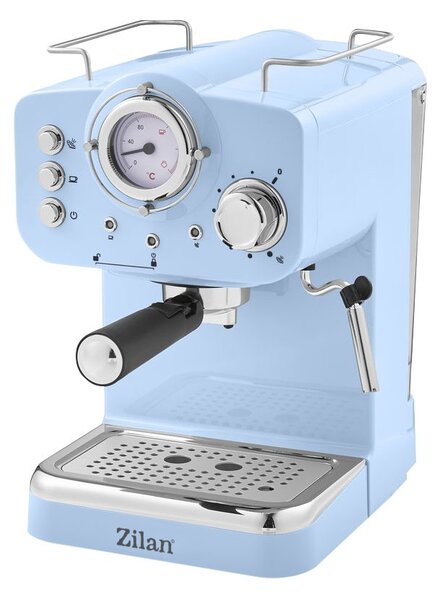 Espressor manual ZILAN ZLN2861 Retro Albastru - 15 Bar, 1.25L, 1100W