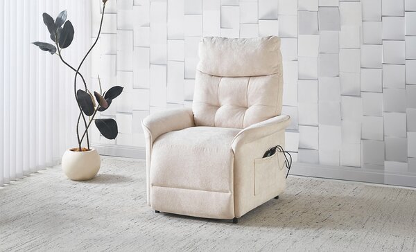 Fotoliu Rotativ cu Recliner Electric și Port Încărcare USB-C KJL6410 Bej