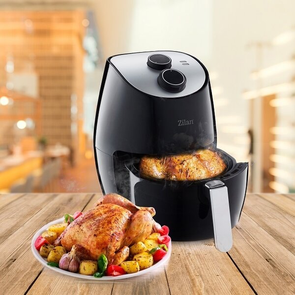 Friteuza Air Fryer ZILAN ZLN3598 - 1350W, 2.6L, timer 30min, 80-200°C, negru