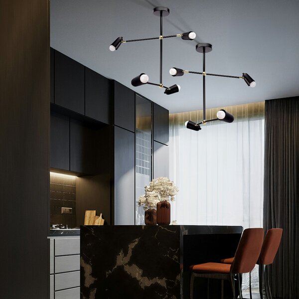 Lampa APP1708-4CP BLACK + GOLD