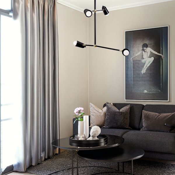 Lampa APP1708-4CP BLACK + GOLD