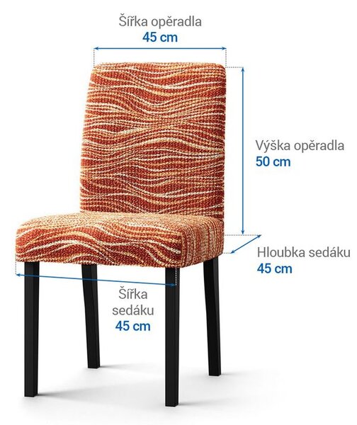 Huse bielastice UNIVERSO NOU dungi cărămizii scaun cu spatar 2 buc (45 x 45 x 50 cm)