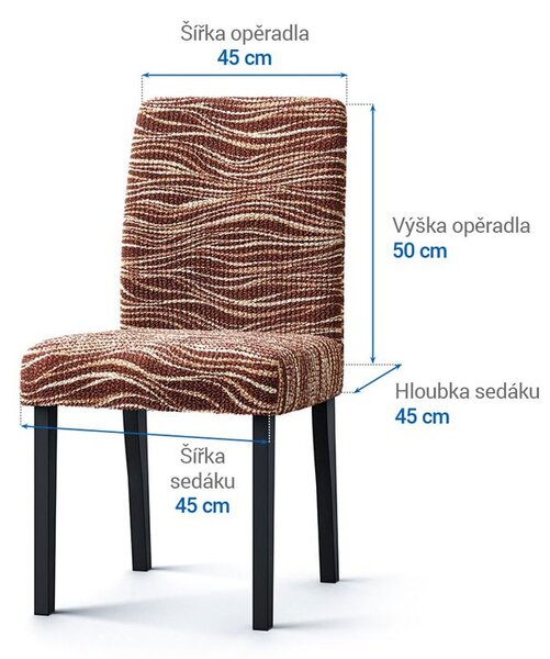 Huse bielastice UNIVERSO NOU dungi maro scaun cu spatar 2 buc (45 x 45 x 50 cm)