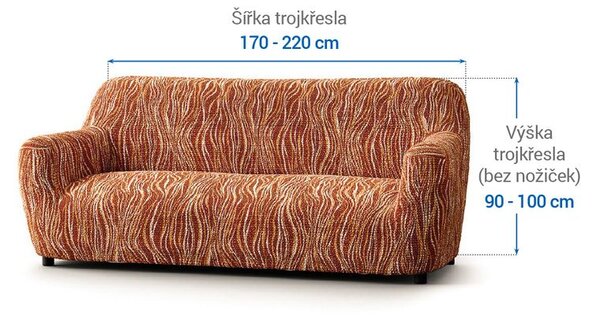 Huse bielastice UNIVERSO NOU dungi cărămizii fotoliu triplu (l. 170 - 220 cm)