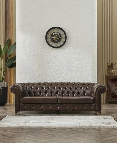 Canapea fixa 3 locuri Oxford Chesterfield