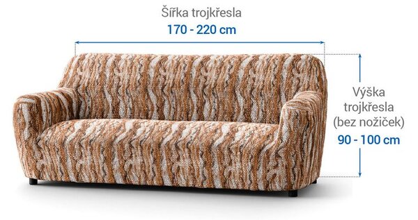 Huse bielastice OCEANO NOU cărămizii fotoliu triplu (l. 170 - 220 cm)