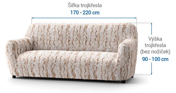 Huse bielastice OCEANO NOU bej fotoliu triplu (l. 170 - 220 cm)