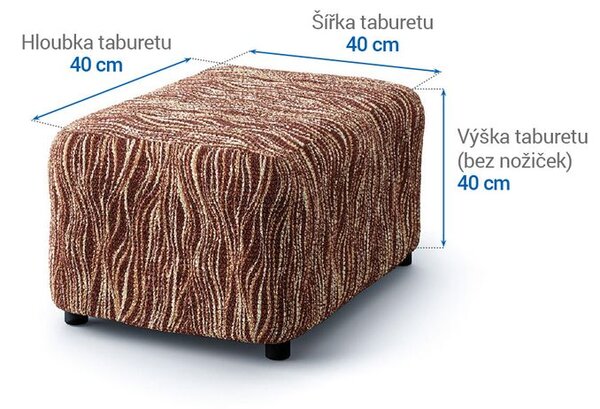 Huse bielastice UNIVERSO NOU dungi maro taburet (40 x 40 x 40 cm)