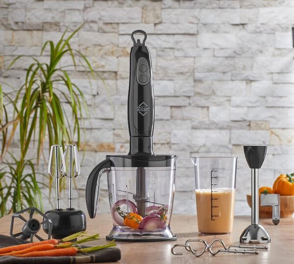 Mixer vertical (blender de mana) ZILAN ZLN5343 - 700W, pahar 0.7L + recipient 1L, 2 viteze