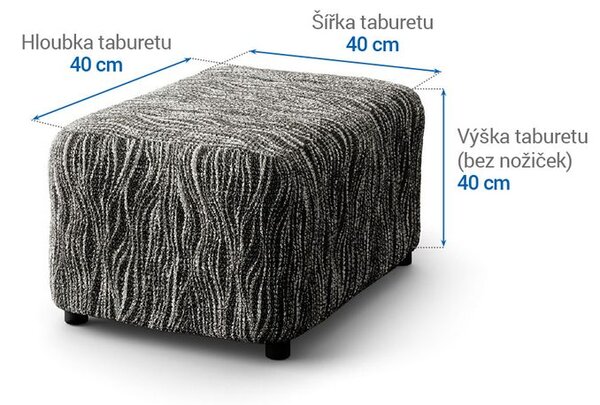 Huse bielastice UNIVERSO NOU dungi alb-negru taburet (40 x 40 x 40 cm)