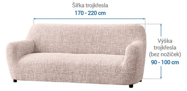 Huse cu două elastice GRAFITI NOU bej fotoliu triplu (l. 170 - 220 cm)