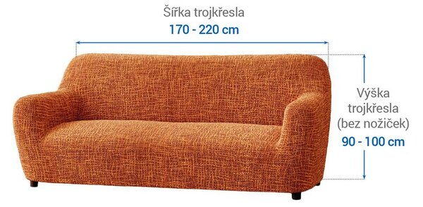 Huse cu două elastice GRAFITI NOU cărămizie fotoliu triplu (l. 170 - 220 cm)