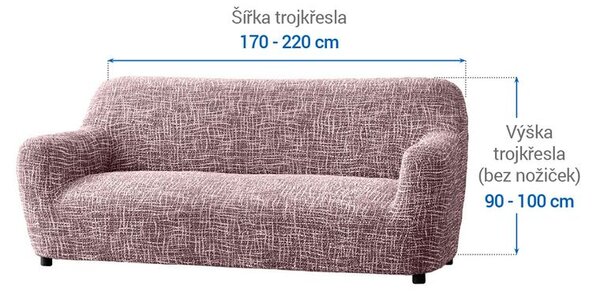 Huse cu două elastice GRAFITI NOU castaniu fotoliu triplu (l. 170 - 220 cm)